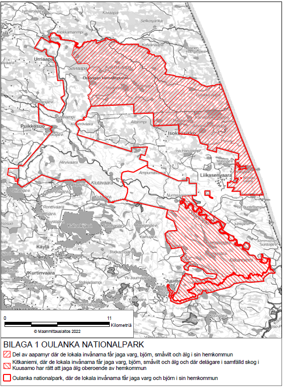 Karta Oulanka nationalpark