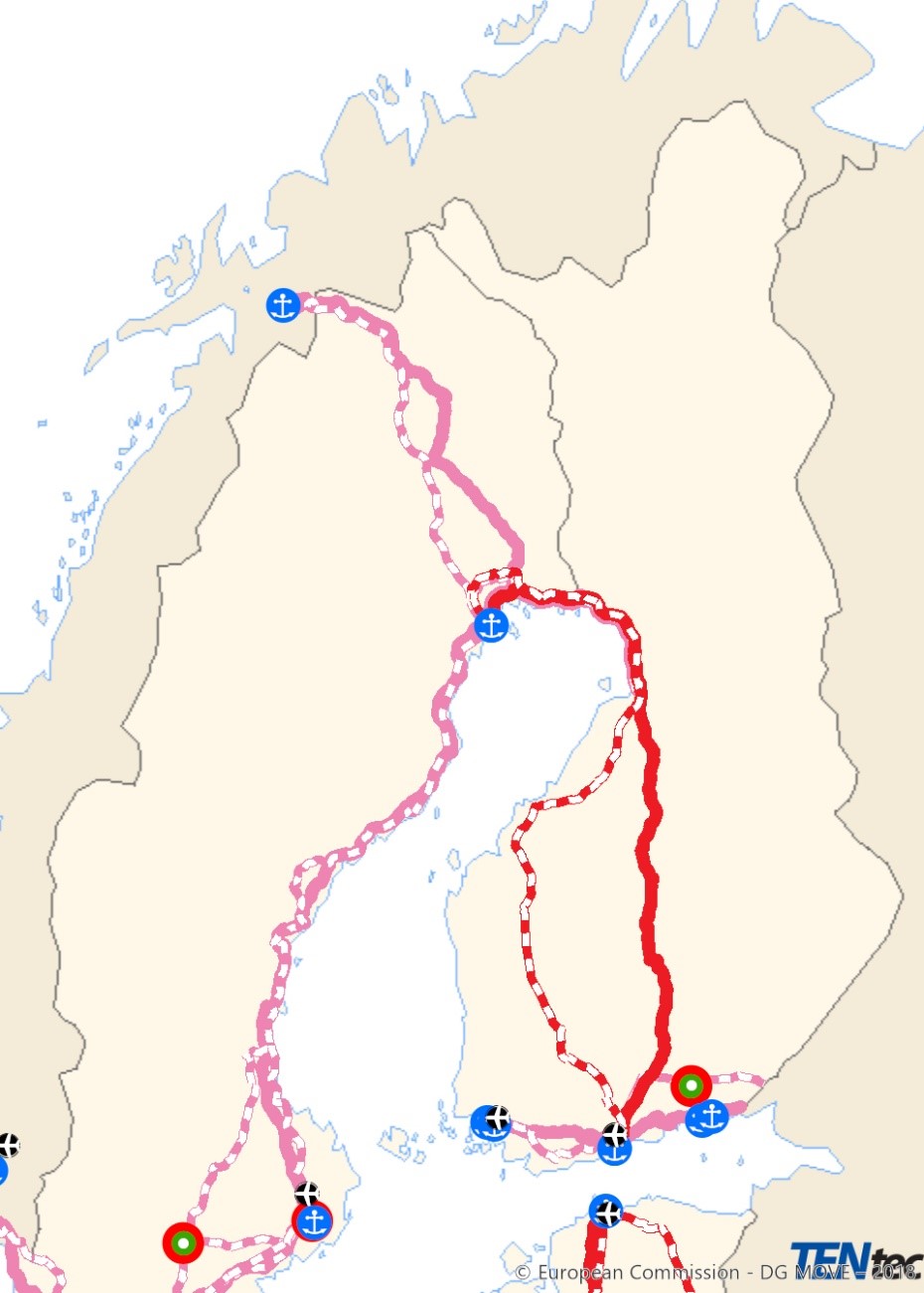 Bild av stomnätskorridorerna