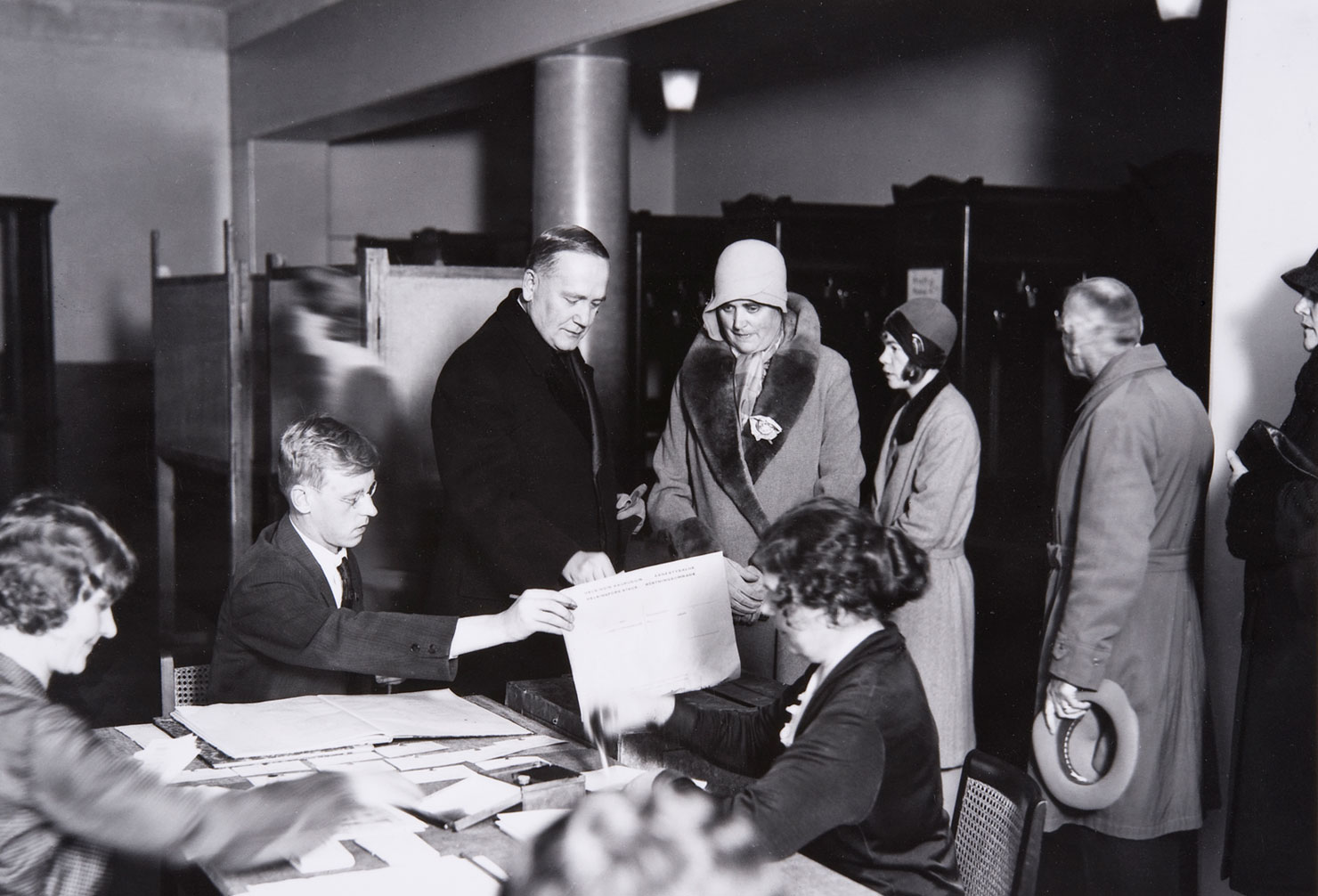 President och fru Relander röstar i elektorsvalet den 15 januari 1931.